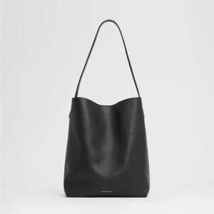 Mansur Gavriel Black Leather Shoulder Bag | Everyday Cabas